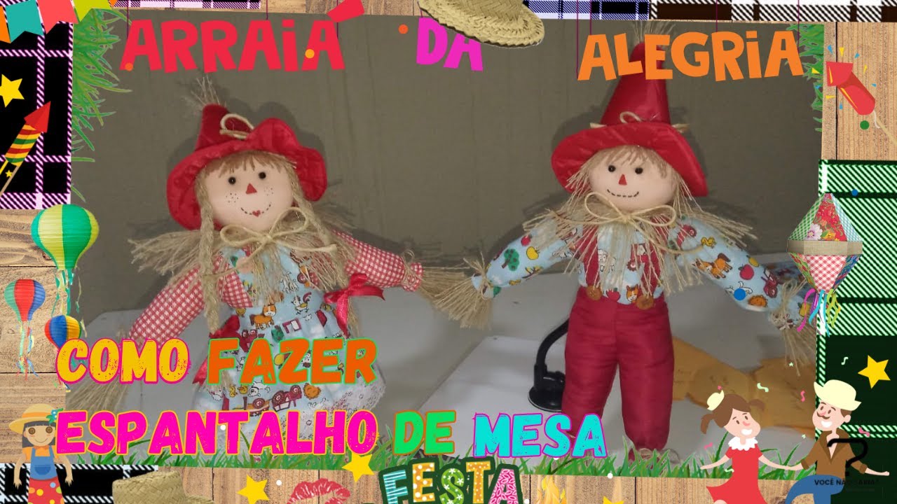 COMO FAZER ESPANTALHO DE MESA DIY FAÇA VOCÊ MESMO