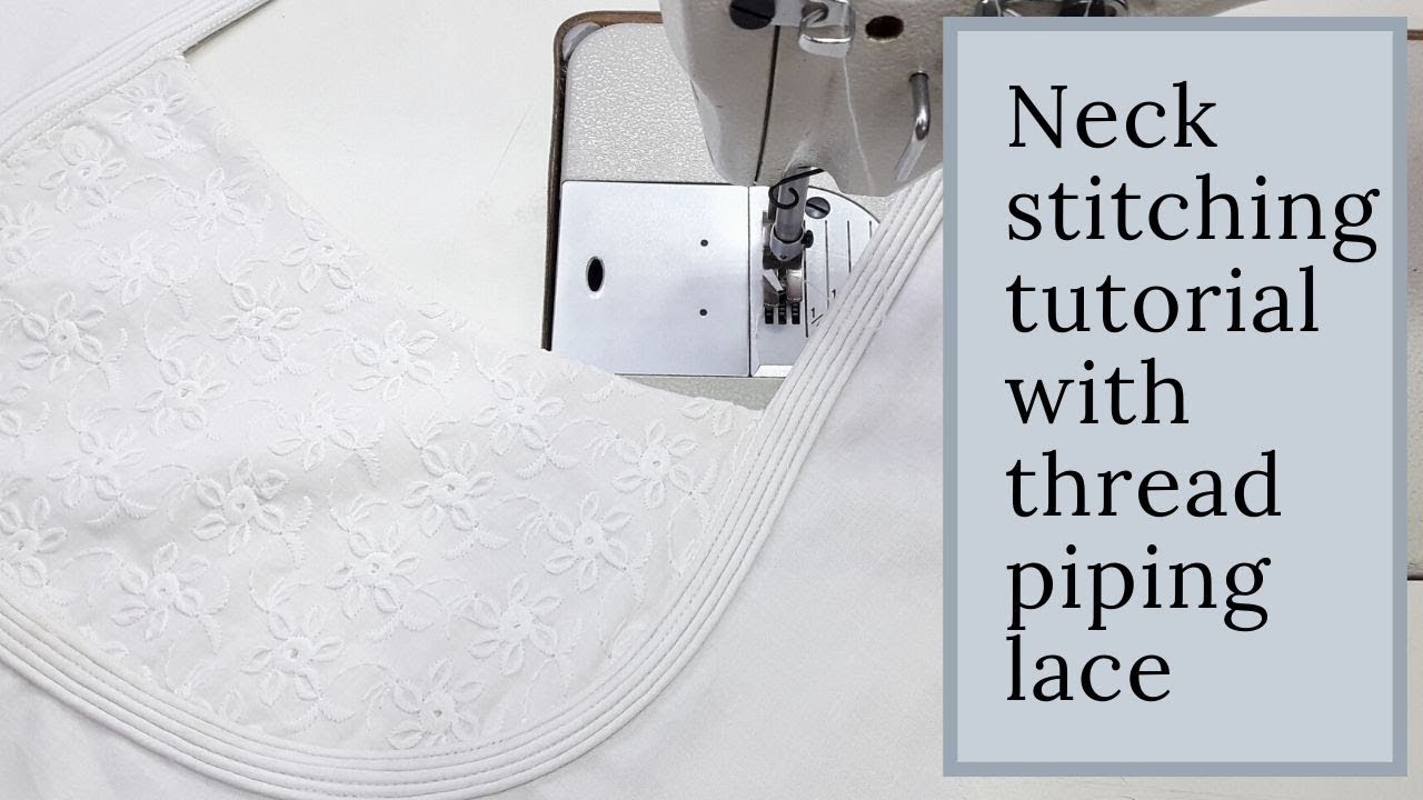 ❤️Simple Dress Neck Design Stitching With Piping Lace Border Making ✅ Dress Neck Sewing Tutorial