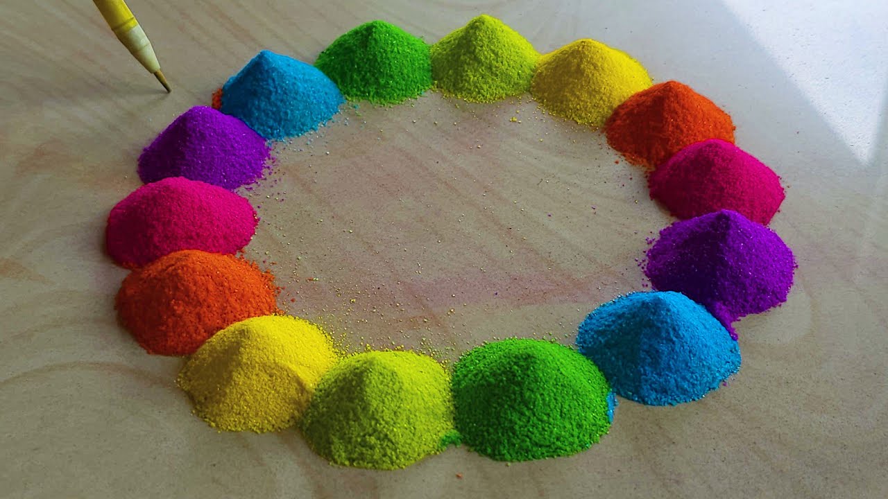 #1901 Satisfying video | Navratri rangoli design | kolam designs for Diwali | sand art