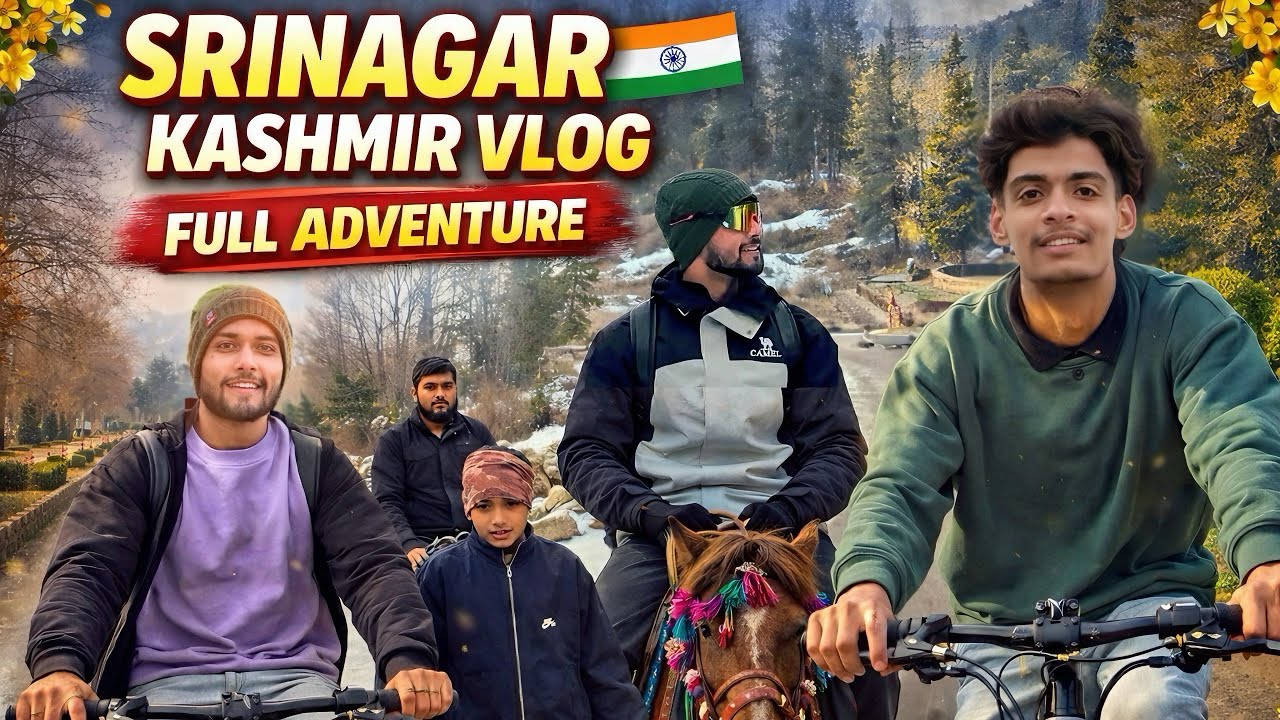 Srinagar Kashmir Vlog 🇮🇳 | Cycle Ride, Horse Riding & Gardens | Heaven on Earth | Ankit & Yash 