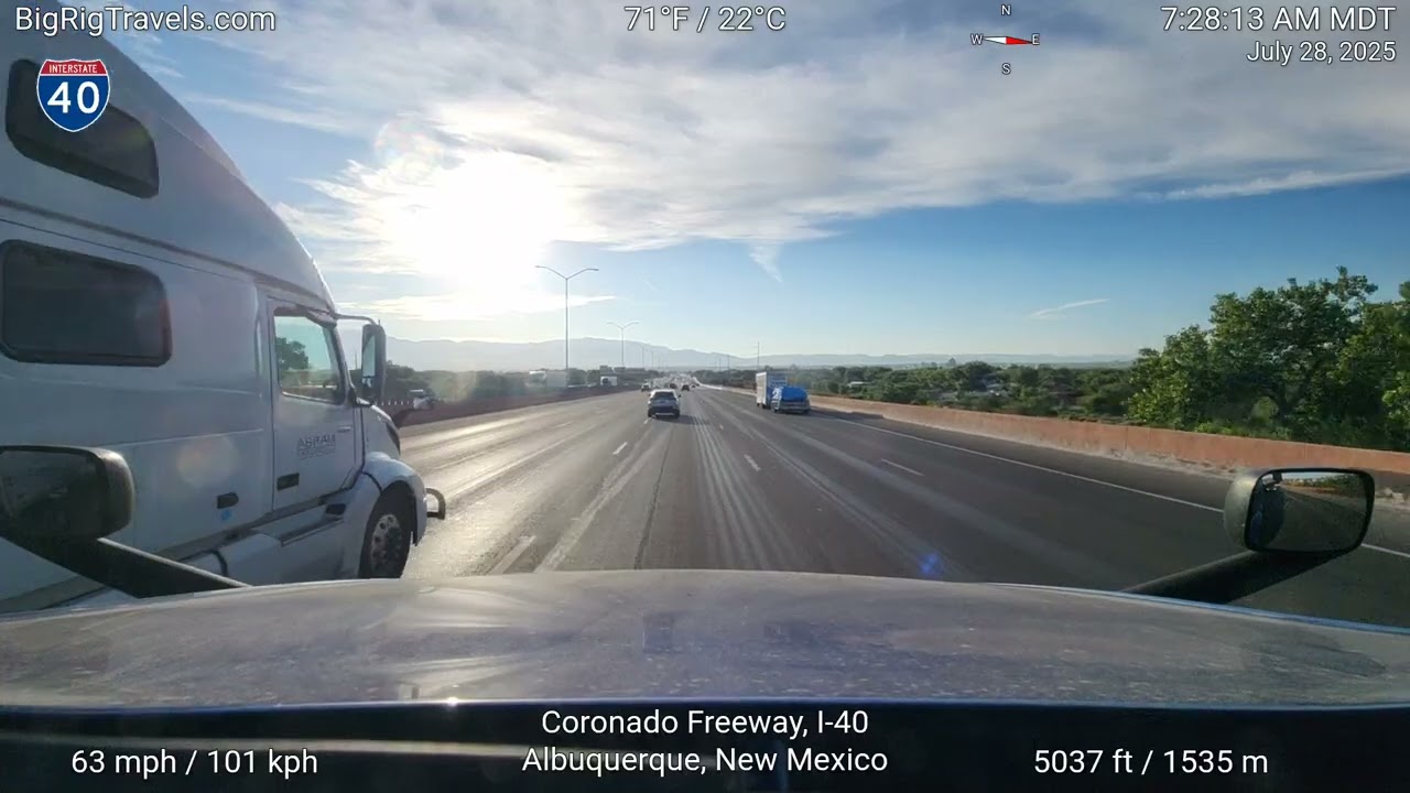 BRT526 From Albuquerque, New Mexico northbound on I-25 to delivery in Denver, Colorado
