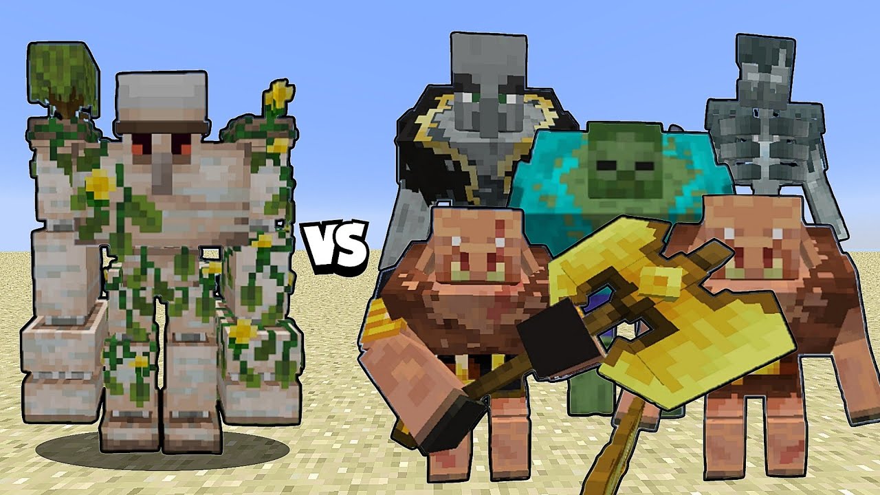 Minecraft: Giant Irongolem Vs All Giant Mobs!! - Mobs Battle ⚔️
