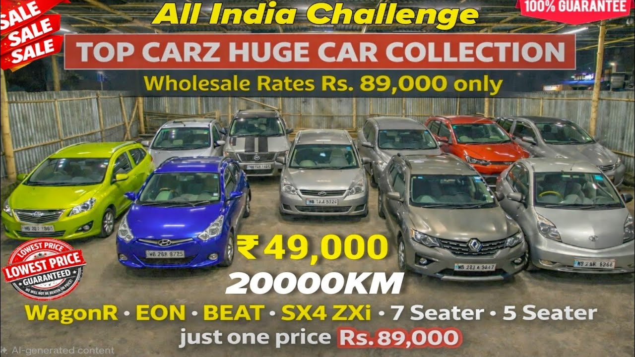 Top Carz wholesale rate sale🔥| ₹89,000 | Nano, WagonR, Eon, Kwid | Second hand car in kolkata