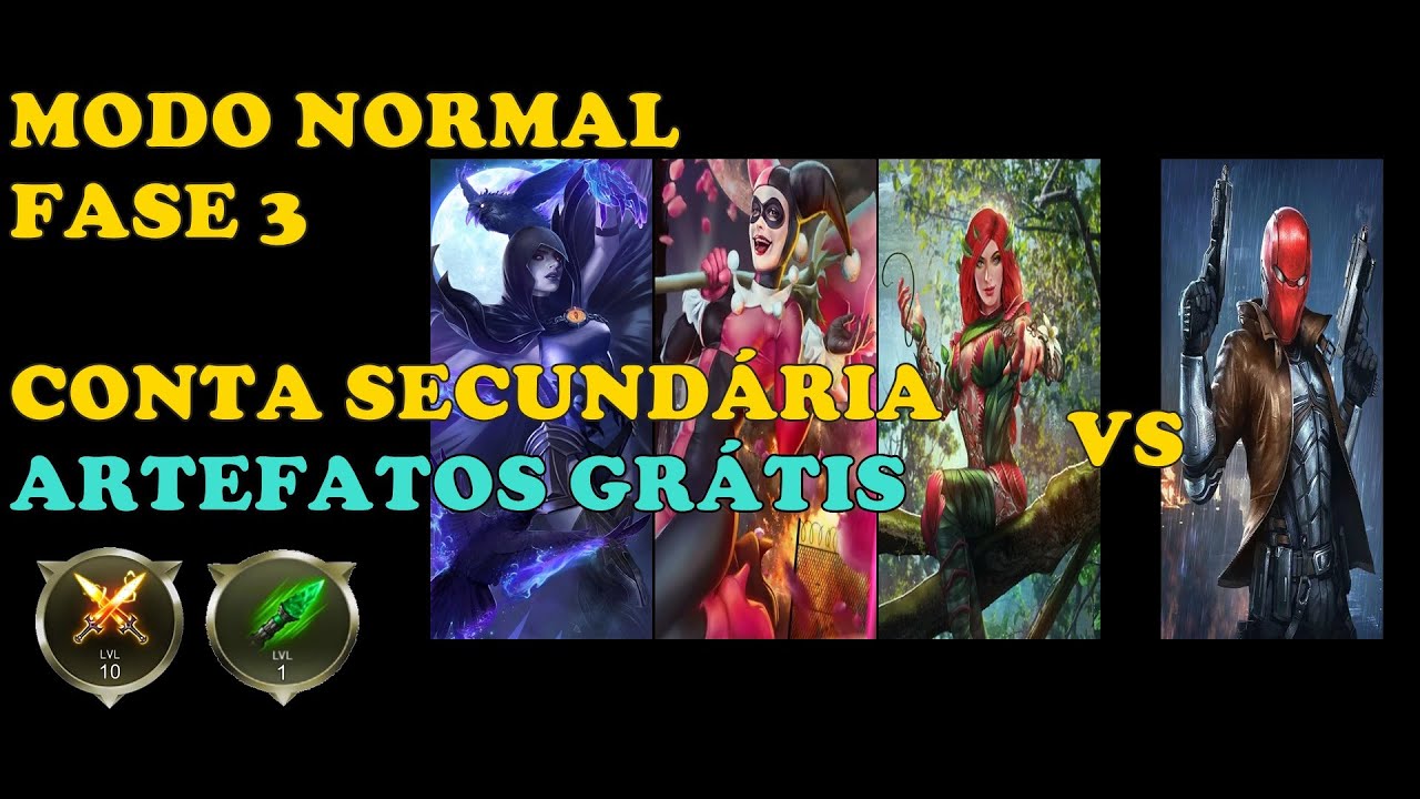 Raven+Harley+Epi VS Red Hood (Oneshot) Injustice 2 mobile raid solo (o último contrato) FASE  3.