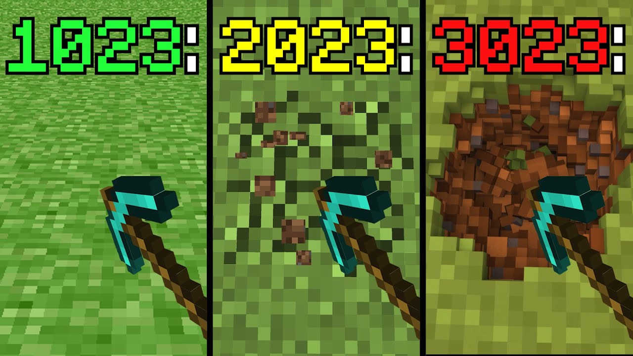 minecraft physics: 1023 vs 2023 vs 3023