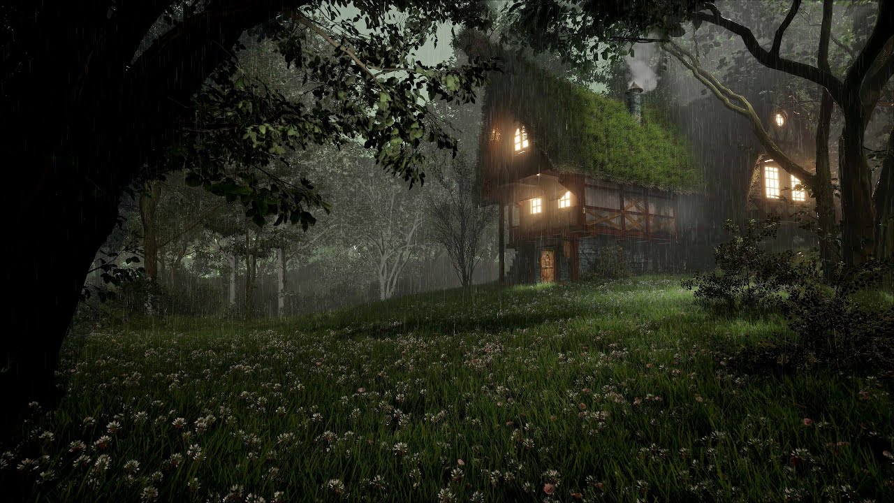 Cozy Rain in Deep Forest | Gentle Rain & Deep Forest Cabin | Relaxing Rain Sounds For Sleep