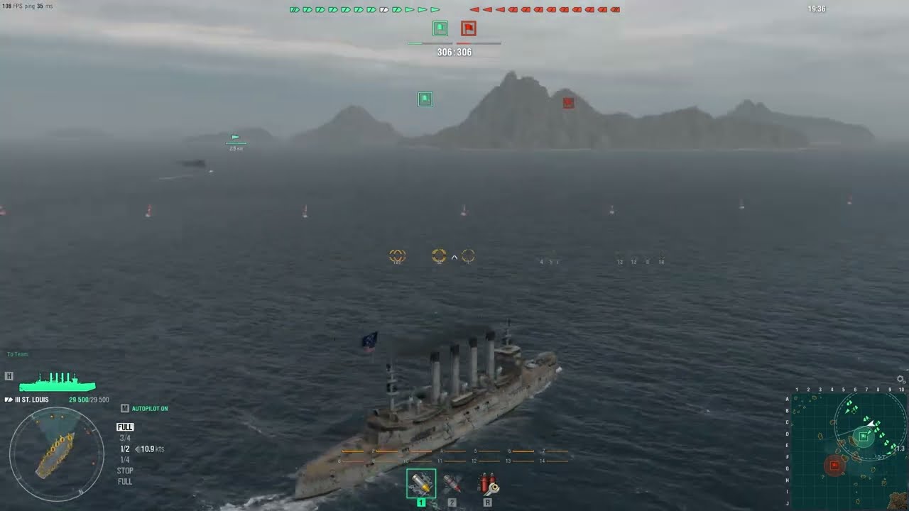 World of Warships: Random Battle Gameplay (III St. Louis) (Ring) (No Commentary)
