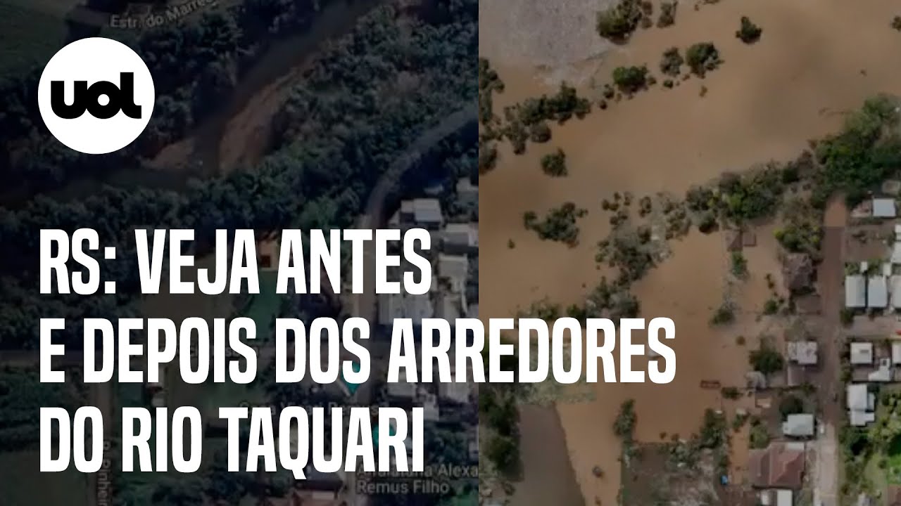 Ciclone no RS: Imagens mostram avan&ccedil;o do rio Taquari em Santa Tereza
