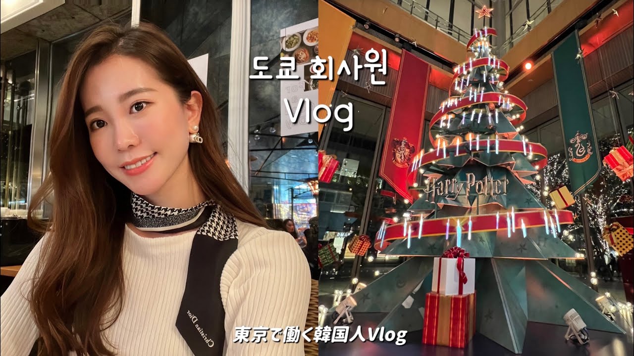 도쿄 회사원 브이로그ㅣ열일하고 노느라 행복한 12월 일상💝 Dior미차 스카프 하울🎁해리포터 크리스마스 트리🎄12월의 도쿄 일루미네이션 뿌시기✨크리스마스 파티🪅 한일부부