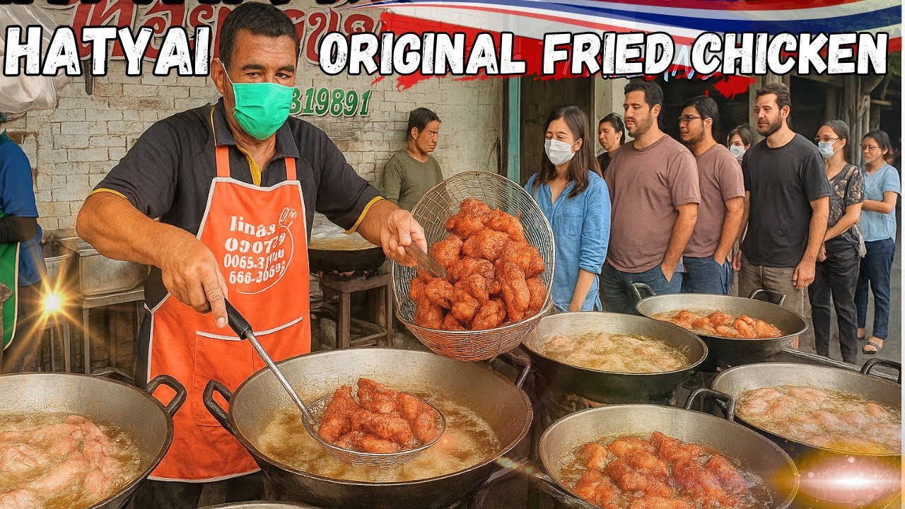 HATYAI ORIGINAL FRIED CHICKEN |The BEST in All THAILAND | You Must Visit this Shop, Thai Street Food