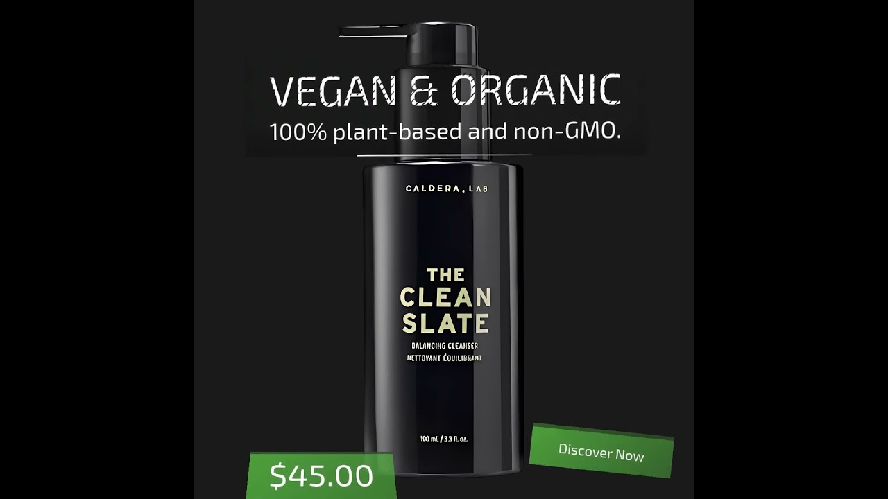 Caldera.Lab The Clean Slate | Men's Organic Cleanser | Dry Sensitive Normal Skin|Natural Antioxidant