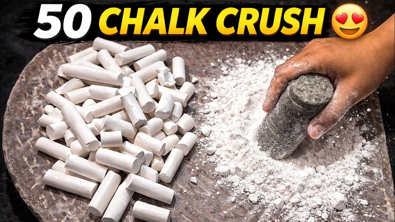 Kores White Chalk Crushing – So Smooth & Satisfying 🤍 #asmr #oddlysatisfying
