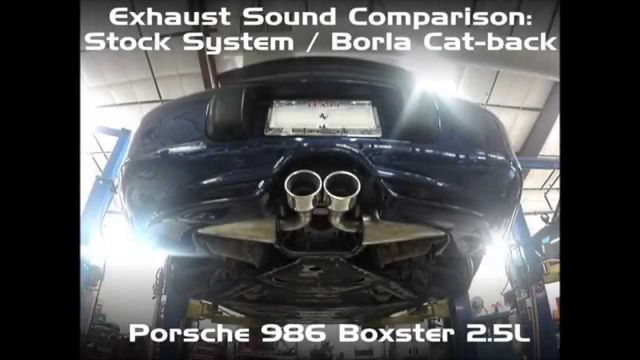 Porsche Boxster - Comparing Stock Exhaust Sound with Borla Cat-Back System