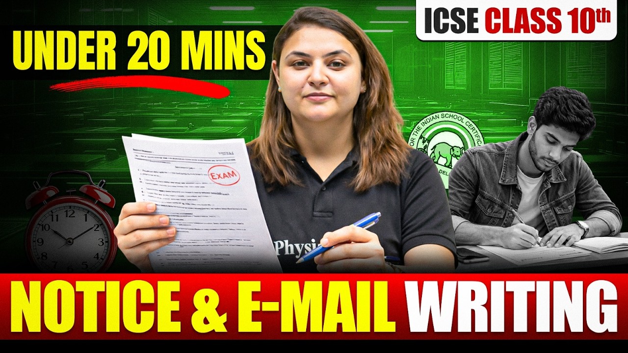 Notice & Email Writing Under 20 Min | Format + Tricks | Class 10 | Icse Board