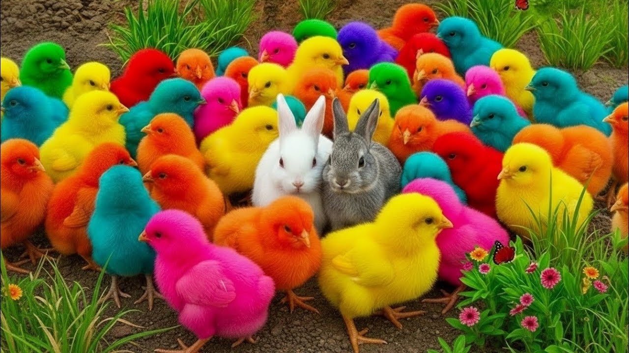 Ayam Lucu, ayam warna warni, ayam rainbow, kelinci lucu, bebek lucu, ikan koi, Hewan Lucu