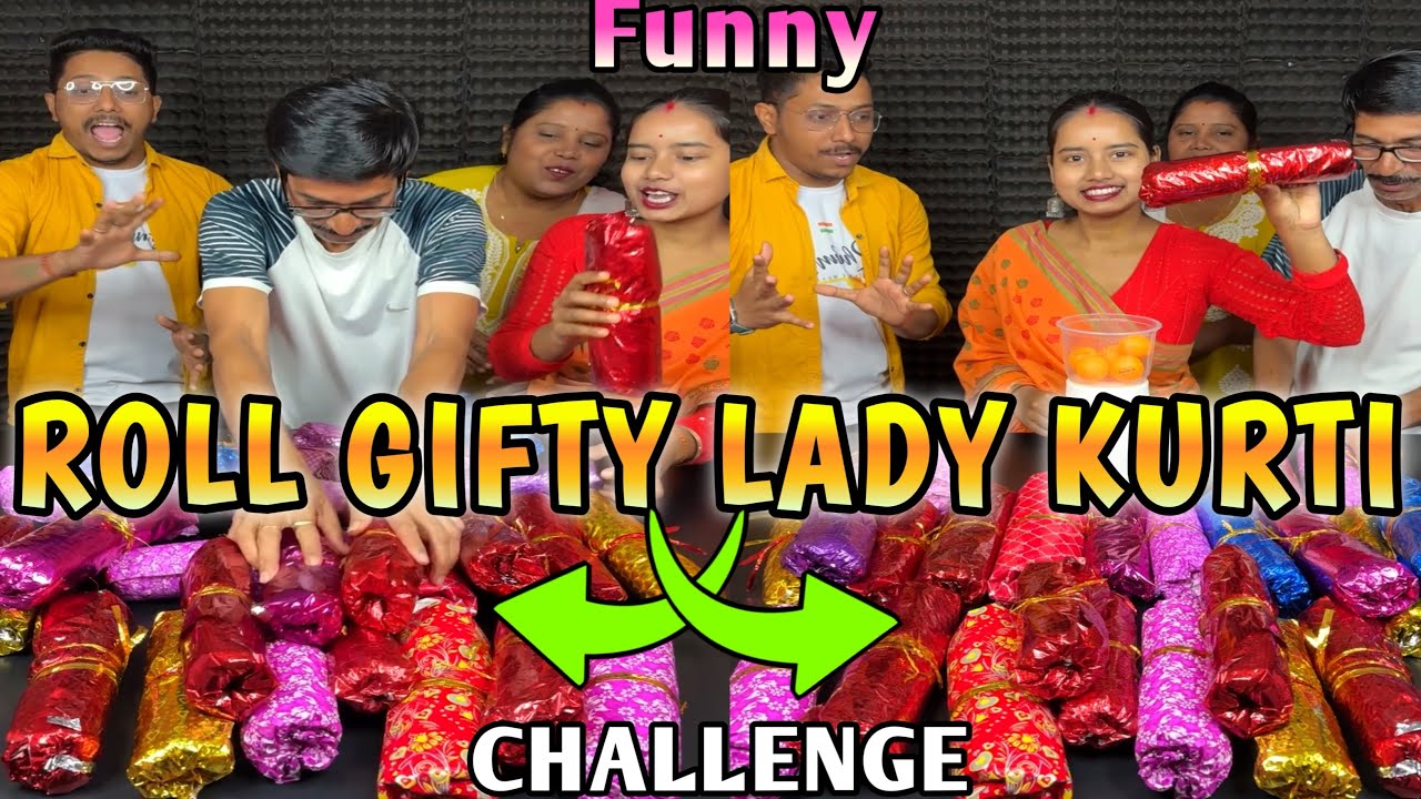 Glaring Roll Gifty Lady Kurti Funny Challenge With Family