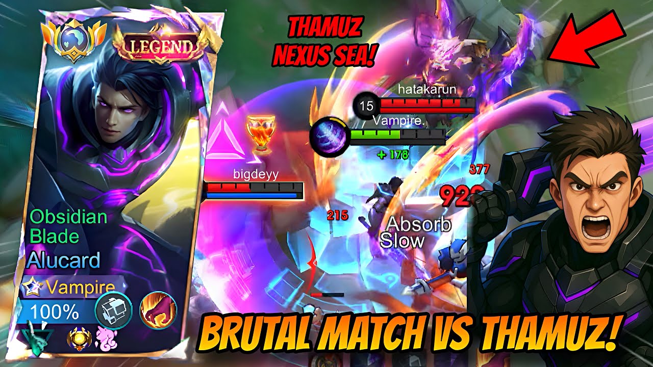 ALUCARD BRUTAL MATCH VS THAMUZ NEXUS SEA! VAMPIRE TEBAS SAMPAI 20 KILL 🔥 | MLBB