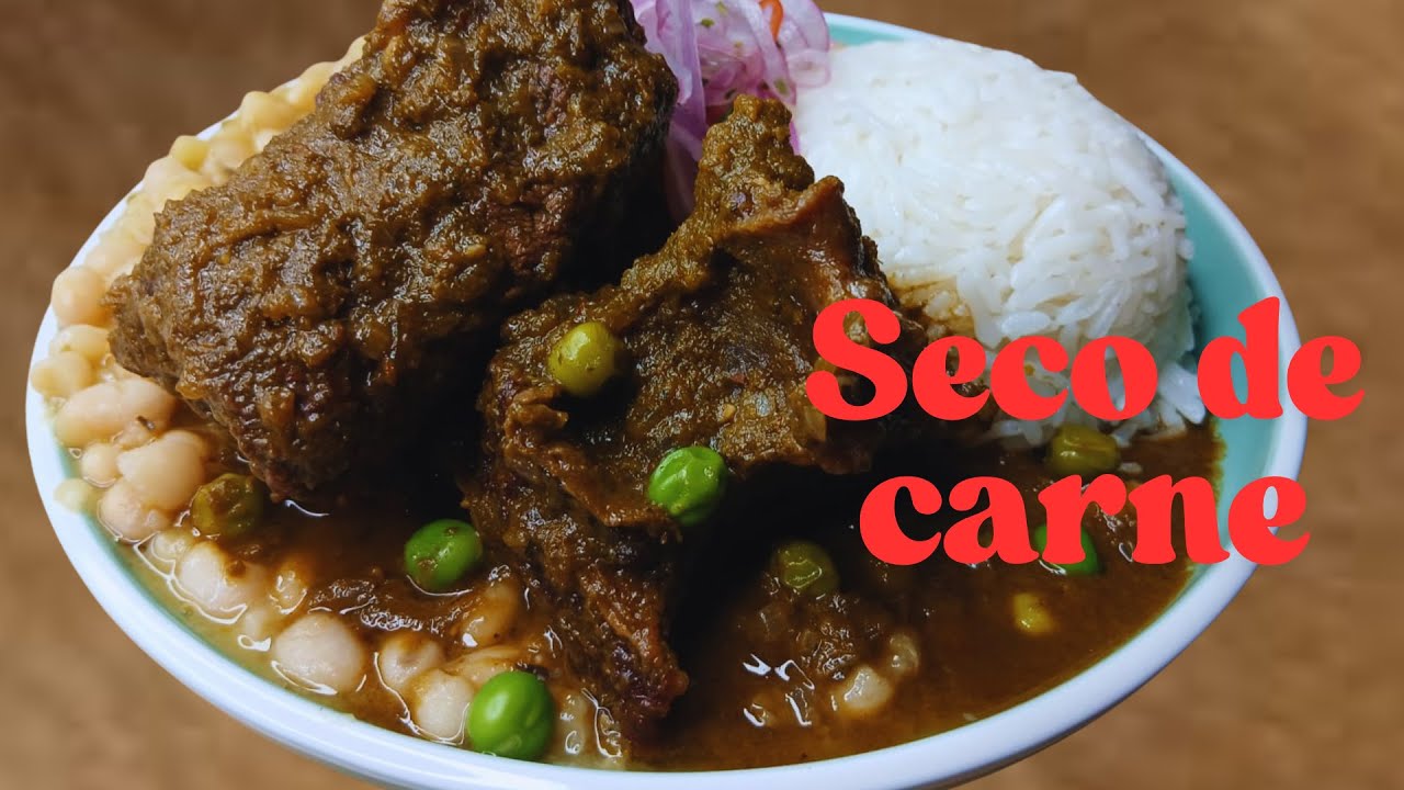 SECO DE CARNE DE RES | Con frejoles  cremosos | RECETA PERUANA |  Fácil de hacer.
