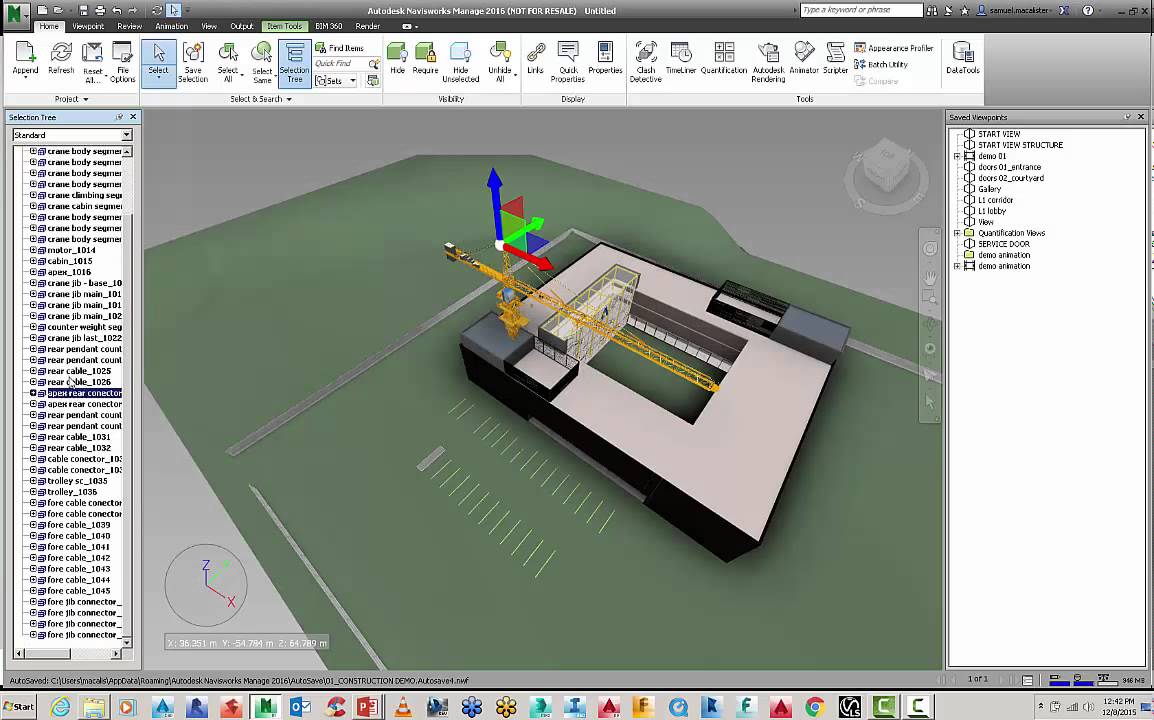 Navisworks crane Animations