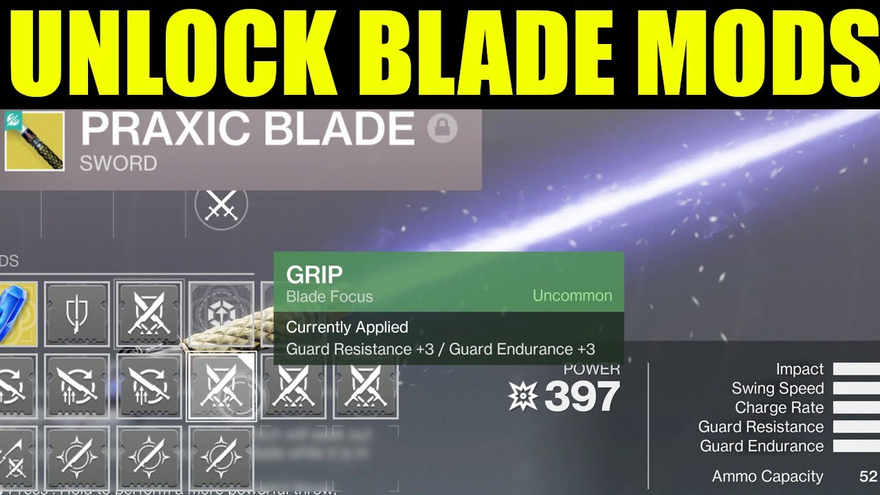 Destiny 2 — как разблокировать модификации оружия для клинка Praxic (расположение модификатора ру...