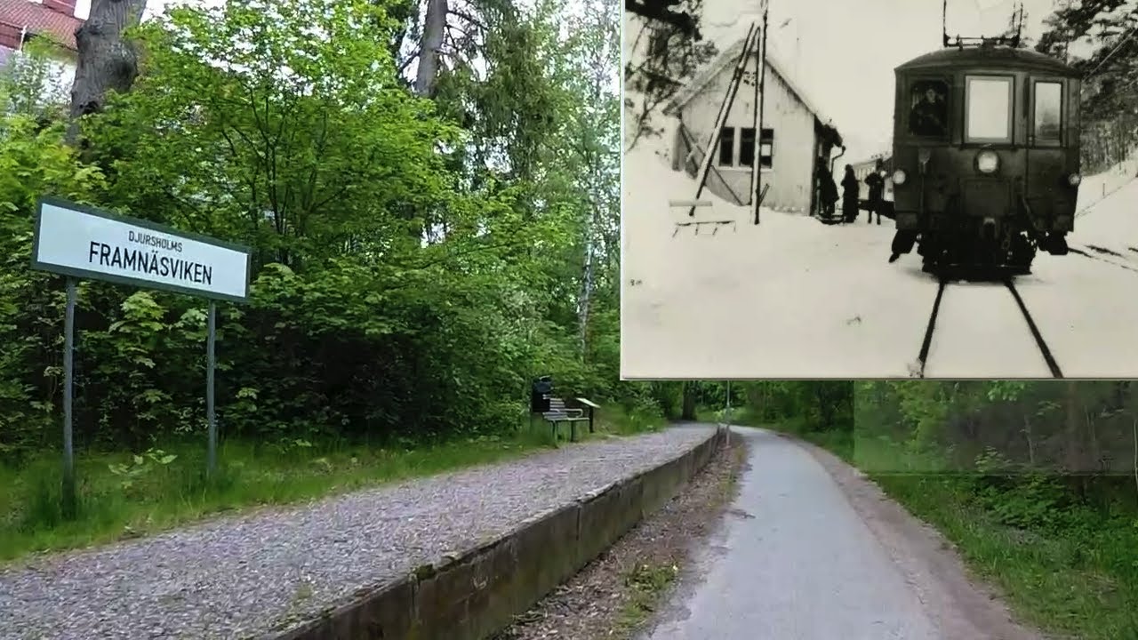 Promenad längs fd. Djursholmsbanan (Djursholms Ösby - Svalnäs) i Djursholm