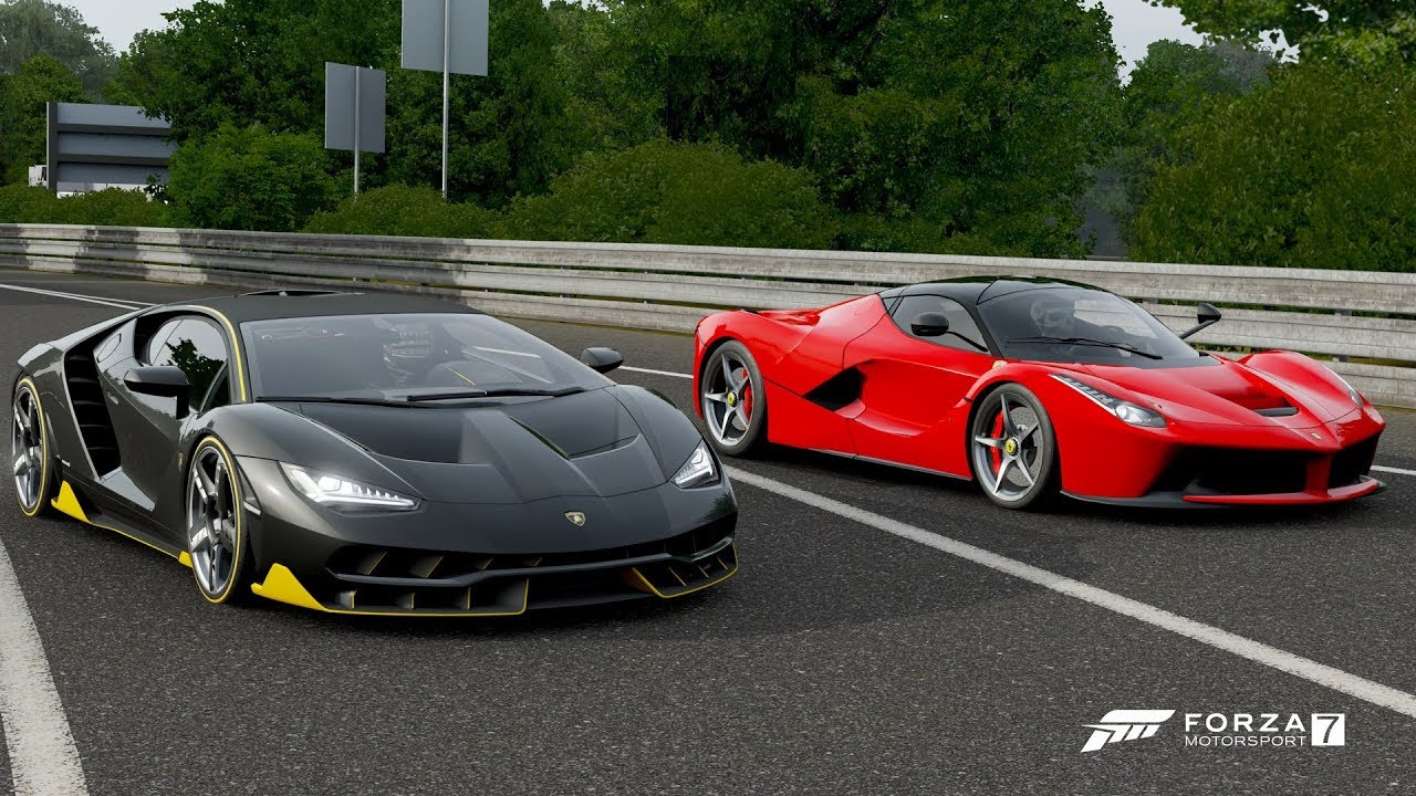 Forza 7 Drag race: Lamborghini Centenario vs Ferrari LaFerrari (REMATCH)