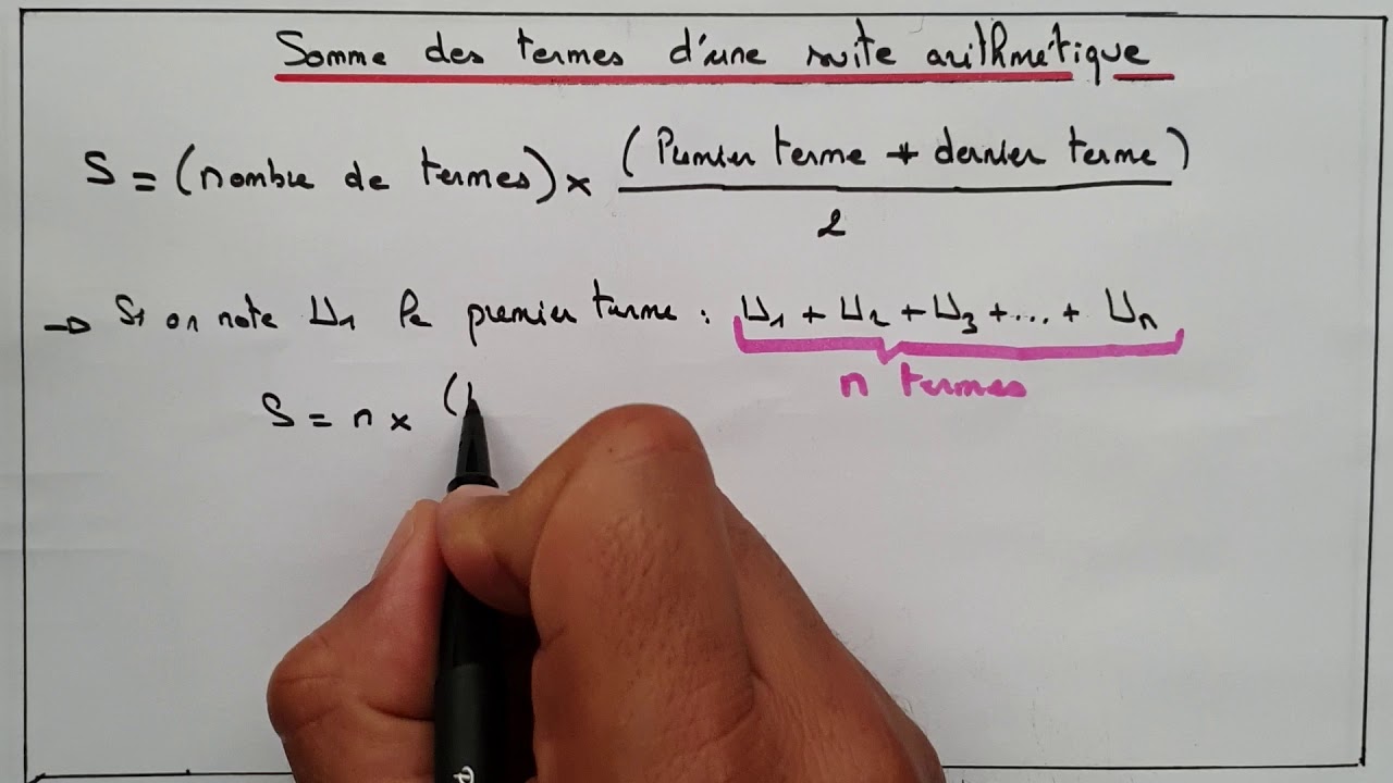 Somme des termes d'une suite arithmétique