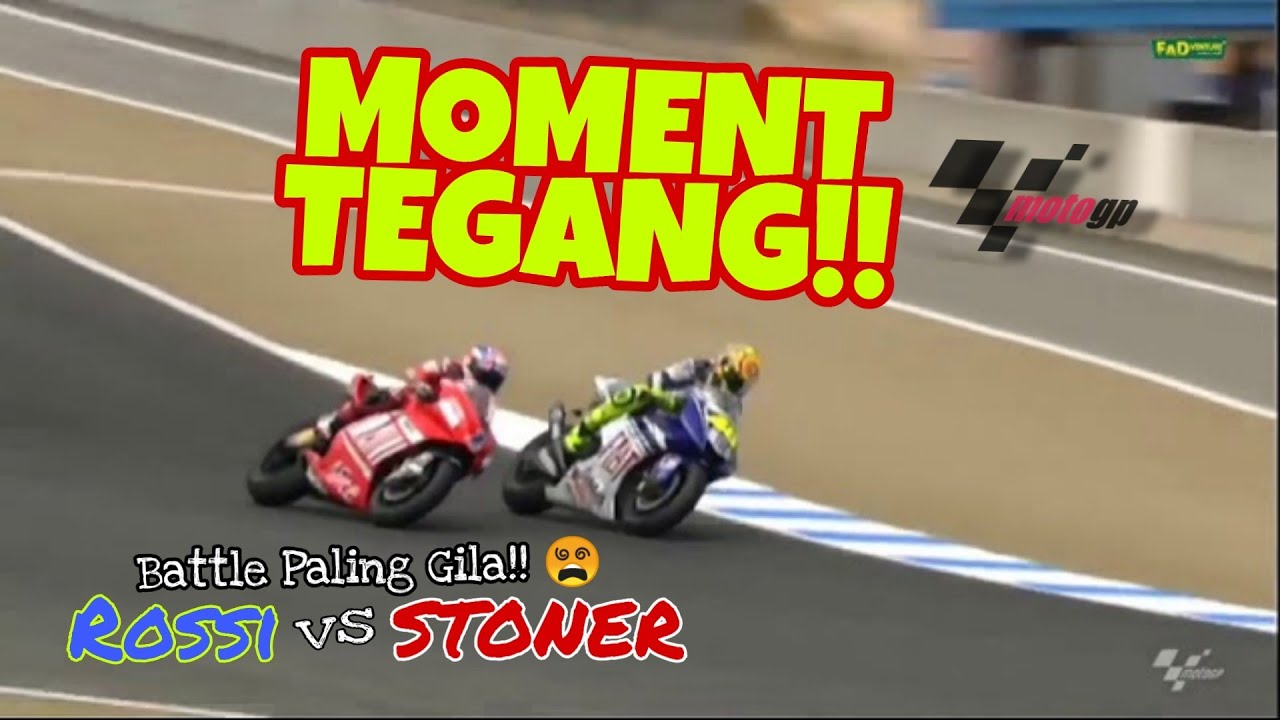 Moment Tegang! Valentino Rossi vs Casey Stoner Race Battle paling Gila | MotoGP 🏍️