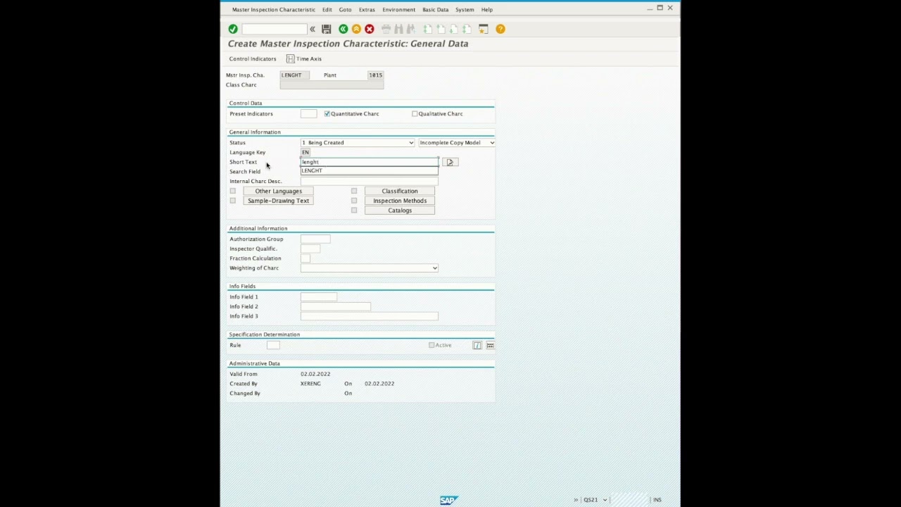 SAP QM Training video-QS21 Create Master inspection characteristic (EN) QuicK Training with Eren