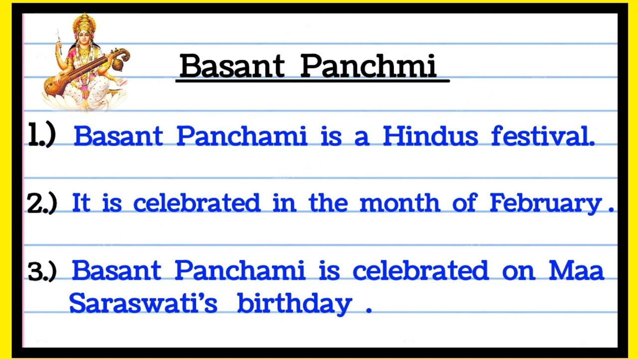 10 lines on Basant Panchami in english || Basant Panchami Essay in English 10 lines