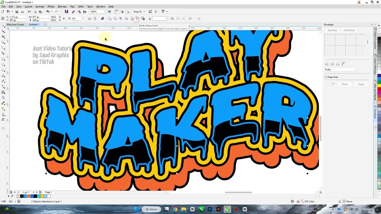 Tutorial Desain Kaos Typography di CorelDraw