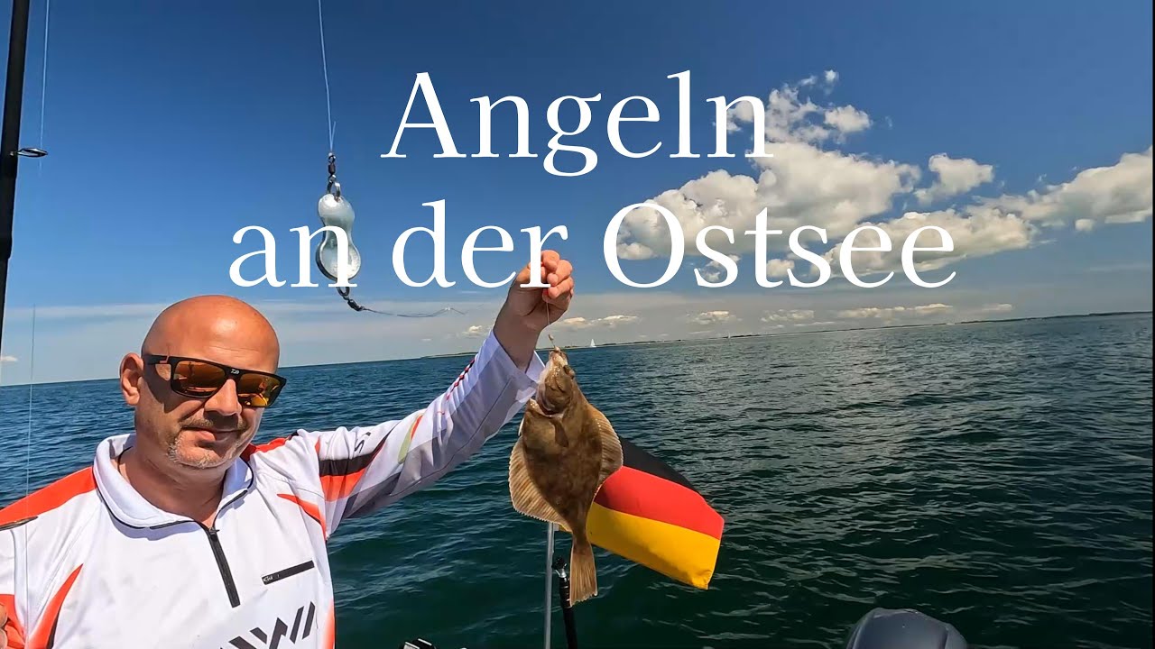 Angeln an der Ostsee - Ostsee Schleswig Holstein. Plattfisch. Hornhechte.  Bootsangeln. Fehmarnsund
