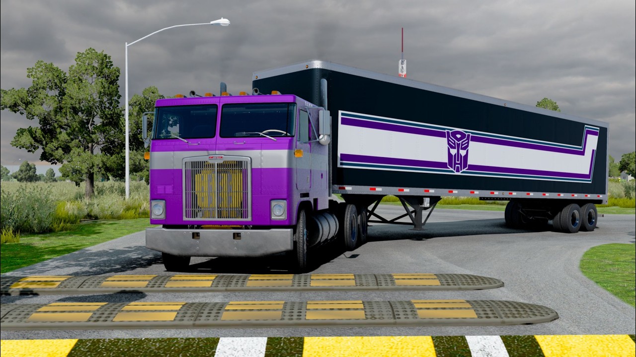 Trucks vs Speed Bumps #74 | BeamNG Drive | TruckBumps