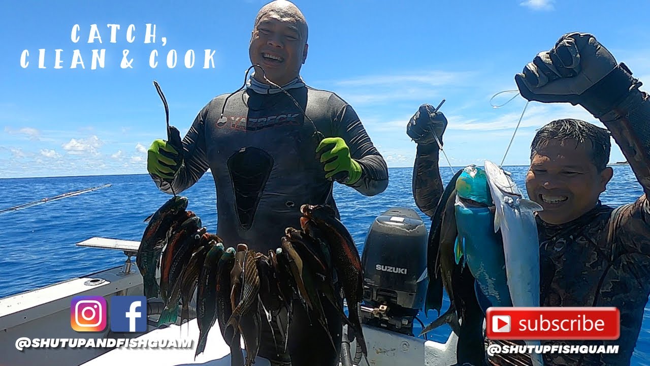 DIVE TRIP + PARROT FISH CATCH CLEAN COOK {Shut up & FISH GUAM}