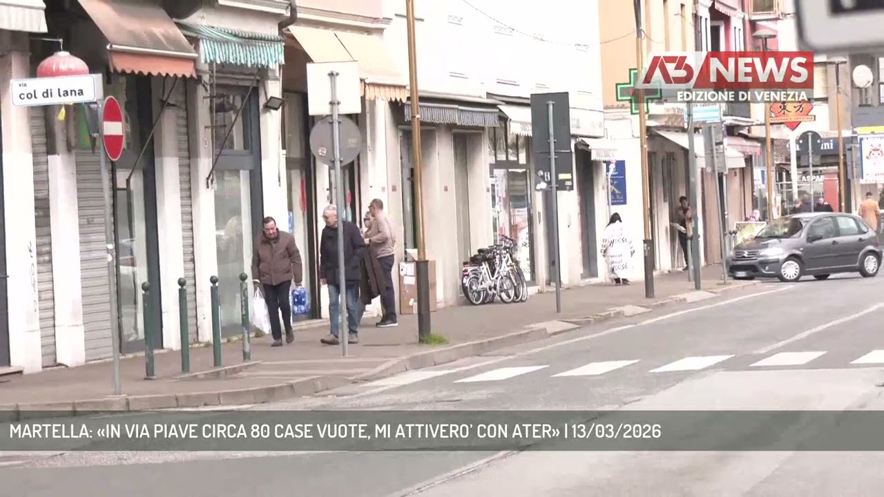 MARTELLA: «IN VIA PIAVE CIRCA 80 CASE VUOTE, MI ATTIVERO’ CON ATER» | 13/03/2026