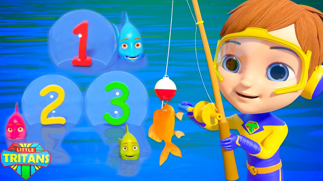 12345 Once I Caught A Fish Alive + More Kids Songs & Cartoon Videos by Little Tritans