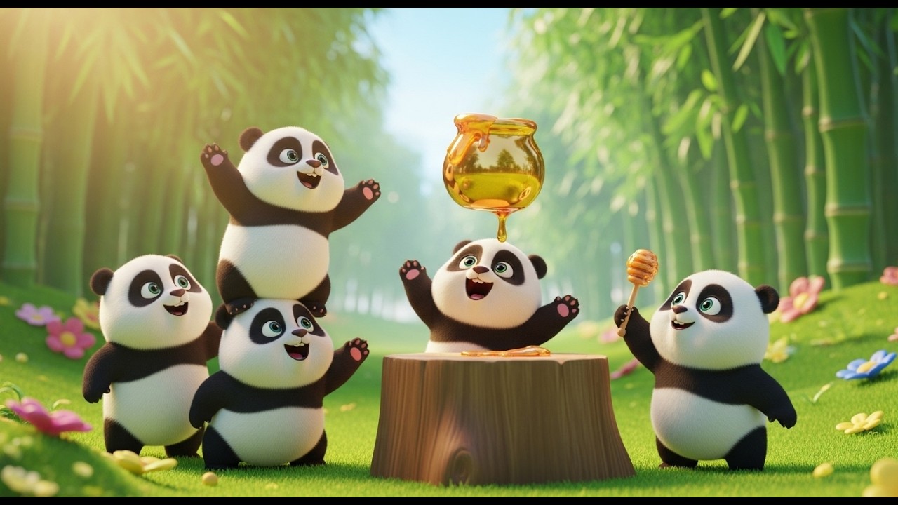 Ten Little Pandas – The Honey Challenge! | Fun Counting Song for Kid | Panda Adventure Nursery Rhyme