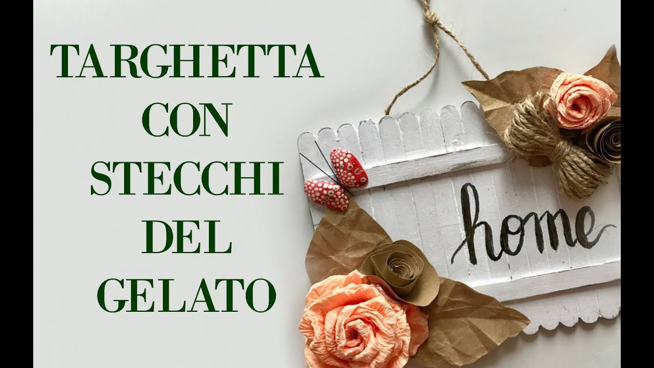 COME RICICLARE I BASTONCINI DEI GELATI! TARGHETTA SHABBY BELLISSIMA! (Riciclo creativo) Arte per Te
