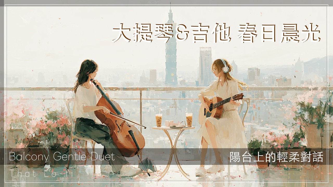 [2小時] 大提琴&吉他春日晨光｜陽台上的輕柔對話 | Balcony Gentle Duet | Cello & Guitar Spring Morning