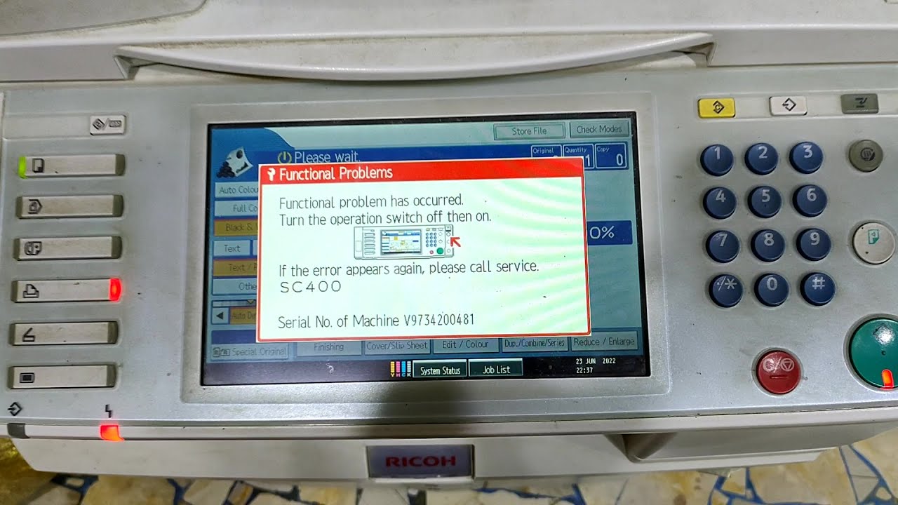 طريقة حل مشكلة كود SC400 للماكينات الريكو C2551, C2550, C2051, C2050 بالتفصيل