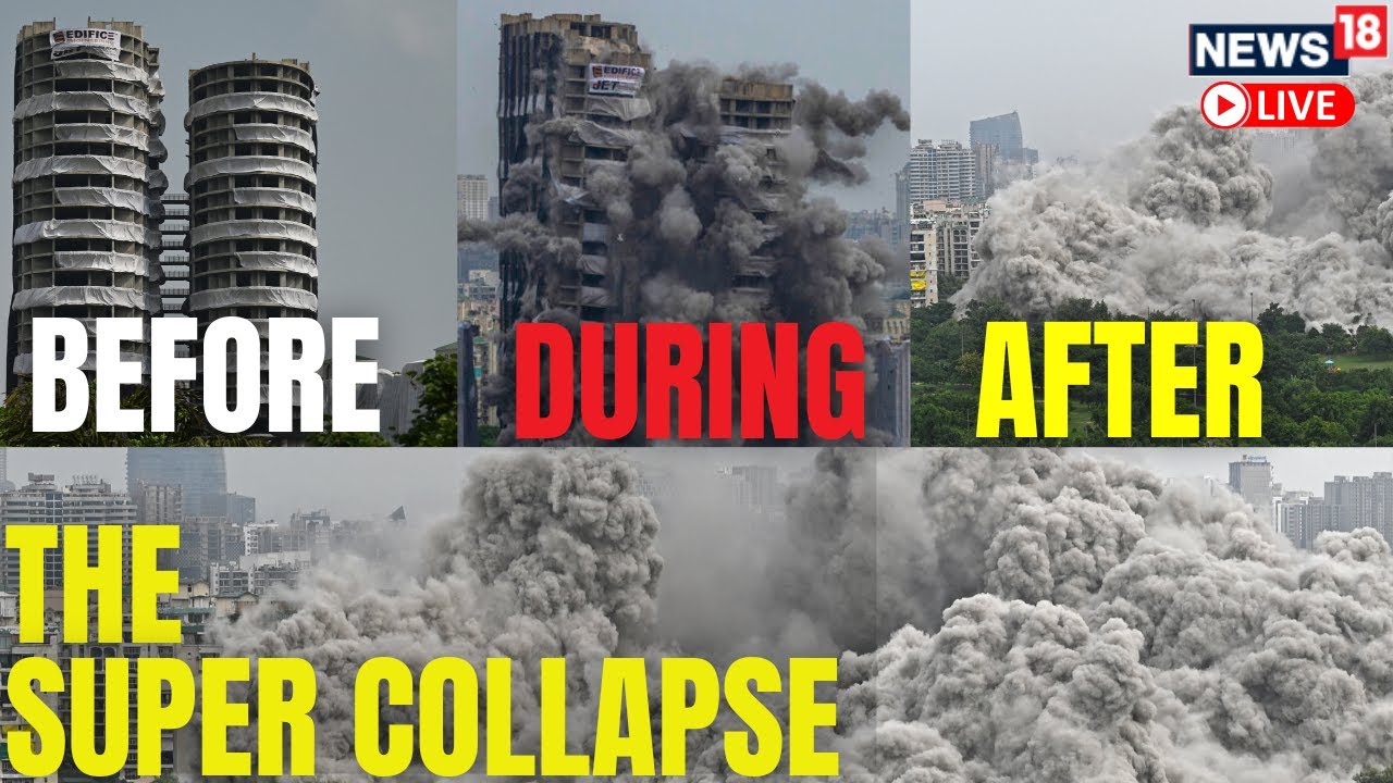 Supertech Twin Towers Demolition News LIVE | Twin Towers Demolished: 3 Angles | English News Live
