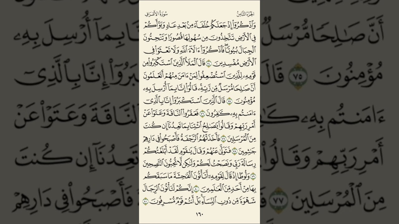 الجزء الثامن - سورة الأعراف - من صفحة ١٥٧ إلى صفحه ١٦٢