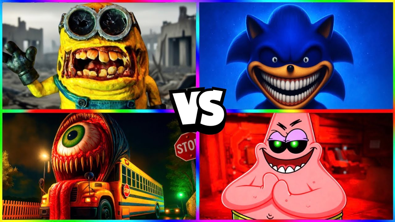 SHIN SONIC ⚔️ MONSTER SCHOOL BUS ⚔️ PATRICK.EXE ⚔️ MINIONS.EXE | Tiles Clash x Tiles Hop