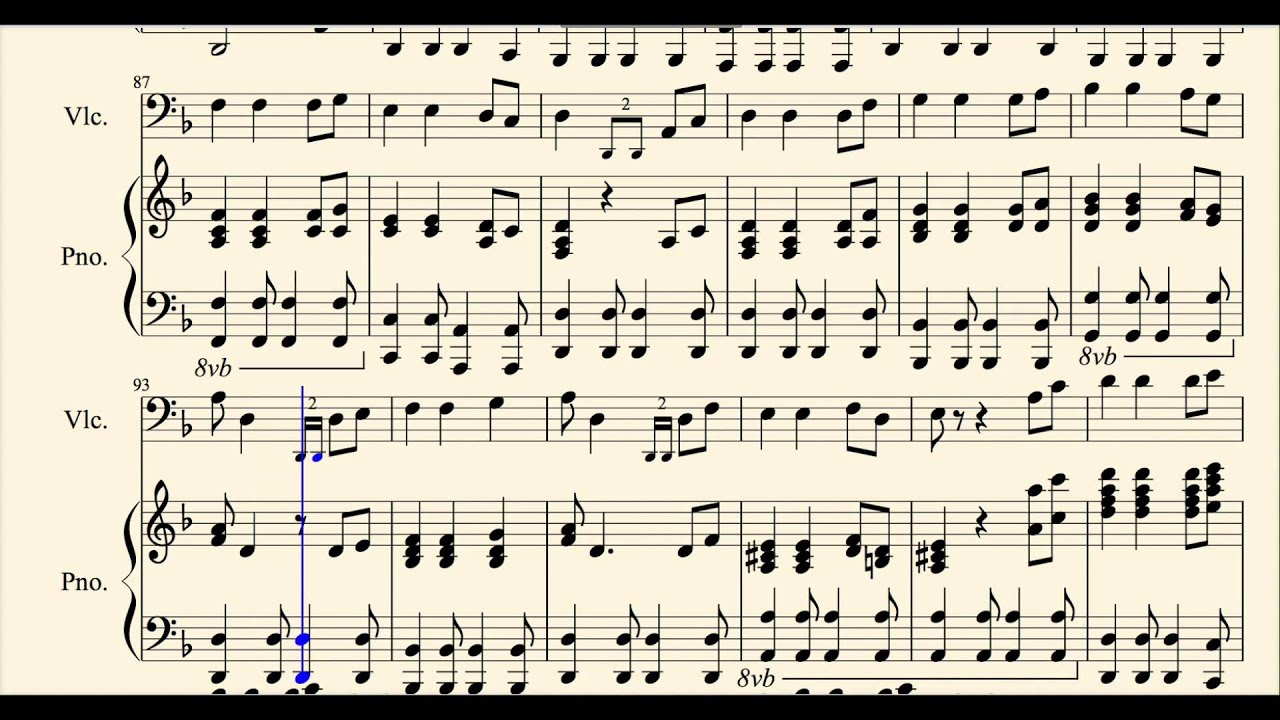 Easy Pirates of the Caribbean Medley for Cello and Piano