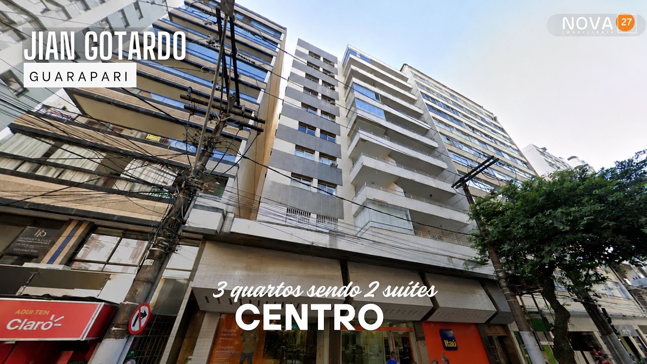 Edifício Jean Gotardo com 3 quartos sendo 2 suítes no Centro de Guarapari-ES