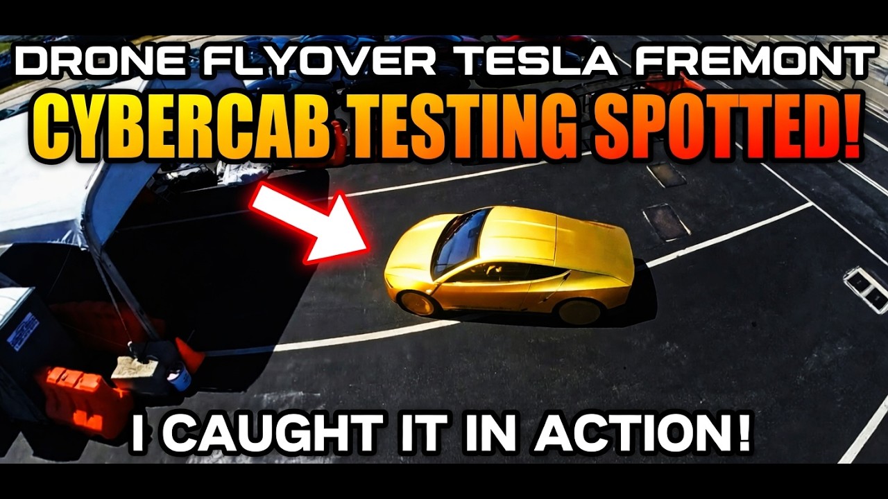 Видеообзор завода Tesla в Фримонте с дрона: тестирование Cybercab, финальное производство S и X и...