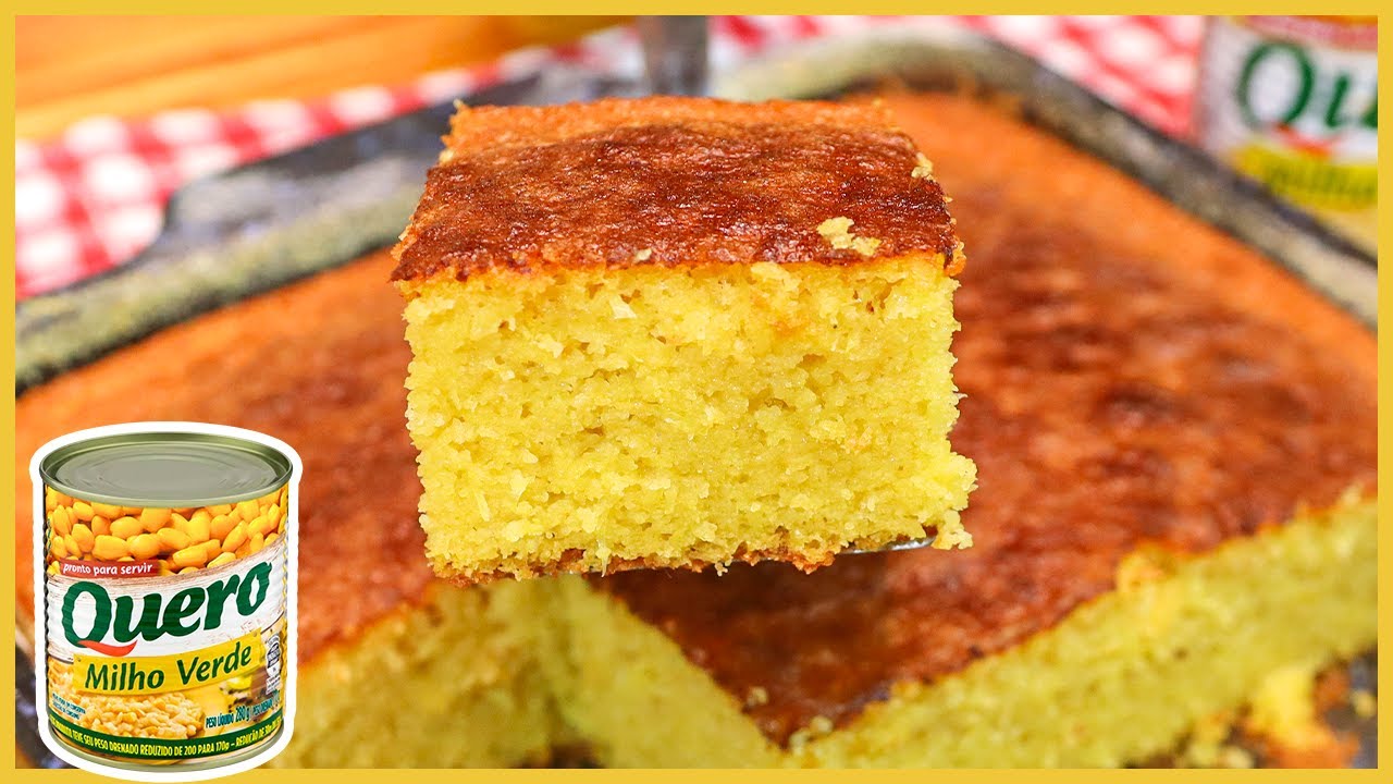 SEM TRIGO - BOLO DE MILHO DE LATINHA FOFINHO E MOLHADINHO FEITO NO LIQUIDIFICADOR - Receitas de Pai