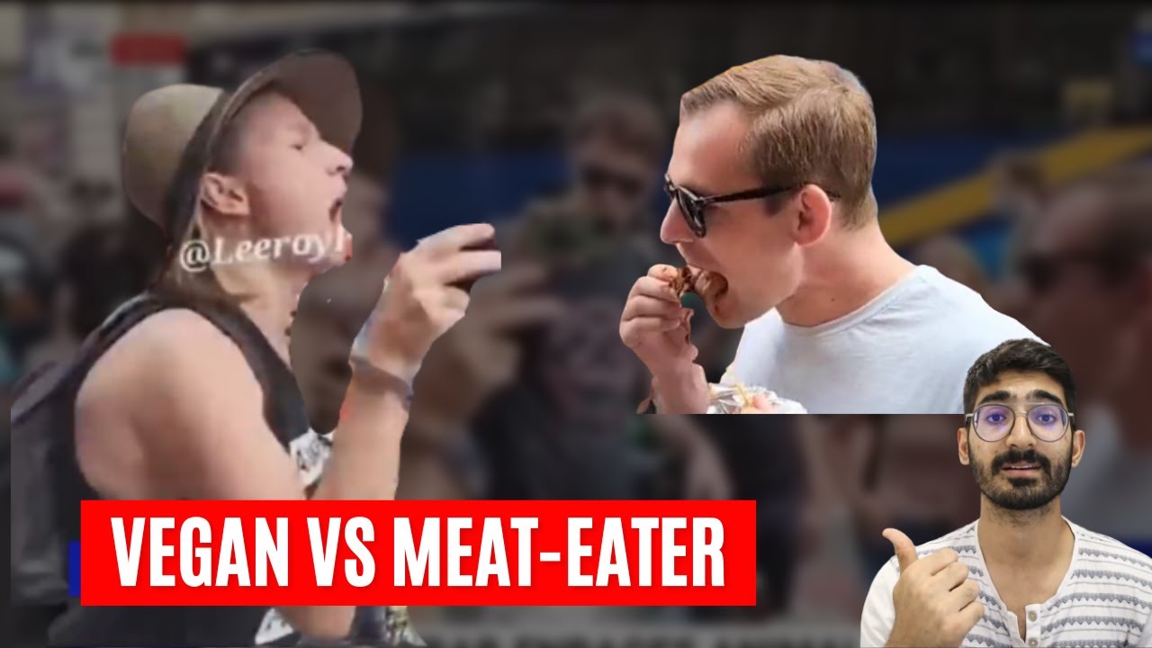 MEAT-EATER VS VEGAN PROTEST..