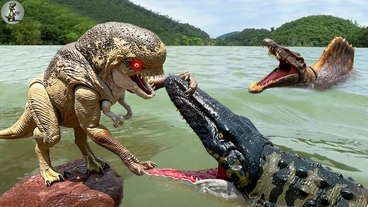 Distortus Rex Battles Mosasaurus Underwater with Spinosaurus Final Battle 🦖 Jurassic World Rebirth