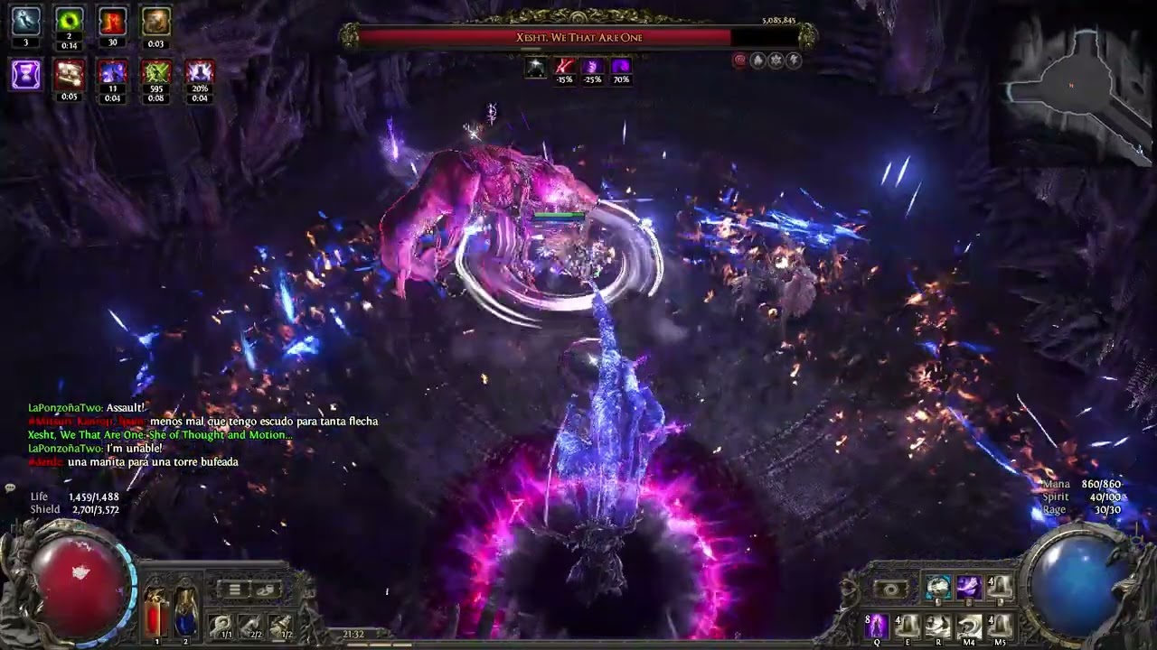 POE 2 Chayula Monk Whirling Assault  + 2 Tempest Bell vs Xesht T4
